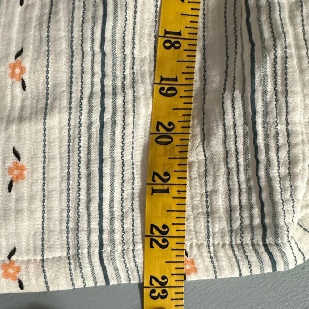 The Fleece Company The Short Bloom 100% Muslin Cotton Pajama Top ONLY Small